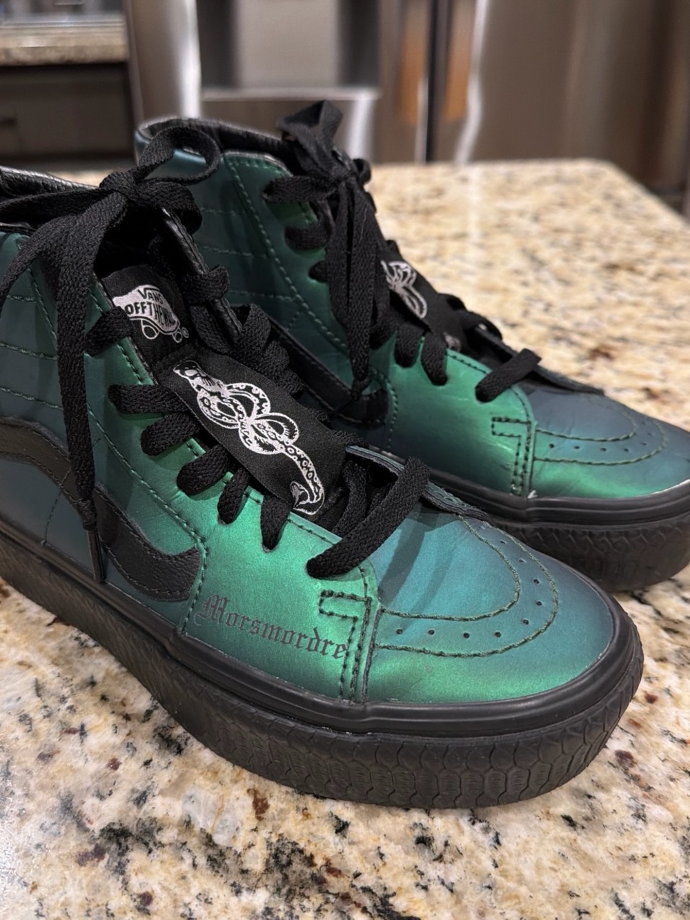 Vans Iridescent Green High-Top Sneakers